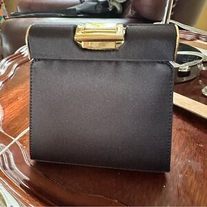 Elegant Black Satin Clutch